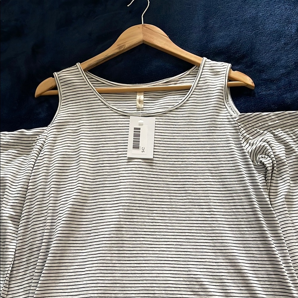 Striped Cold Shoulder Top